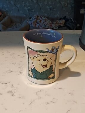 Winnie the Pooh Cream Ceramic Mug with Blue Interior